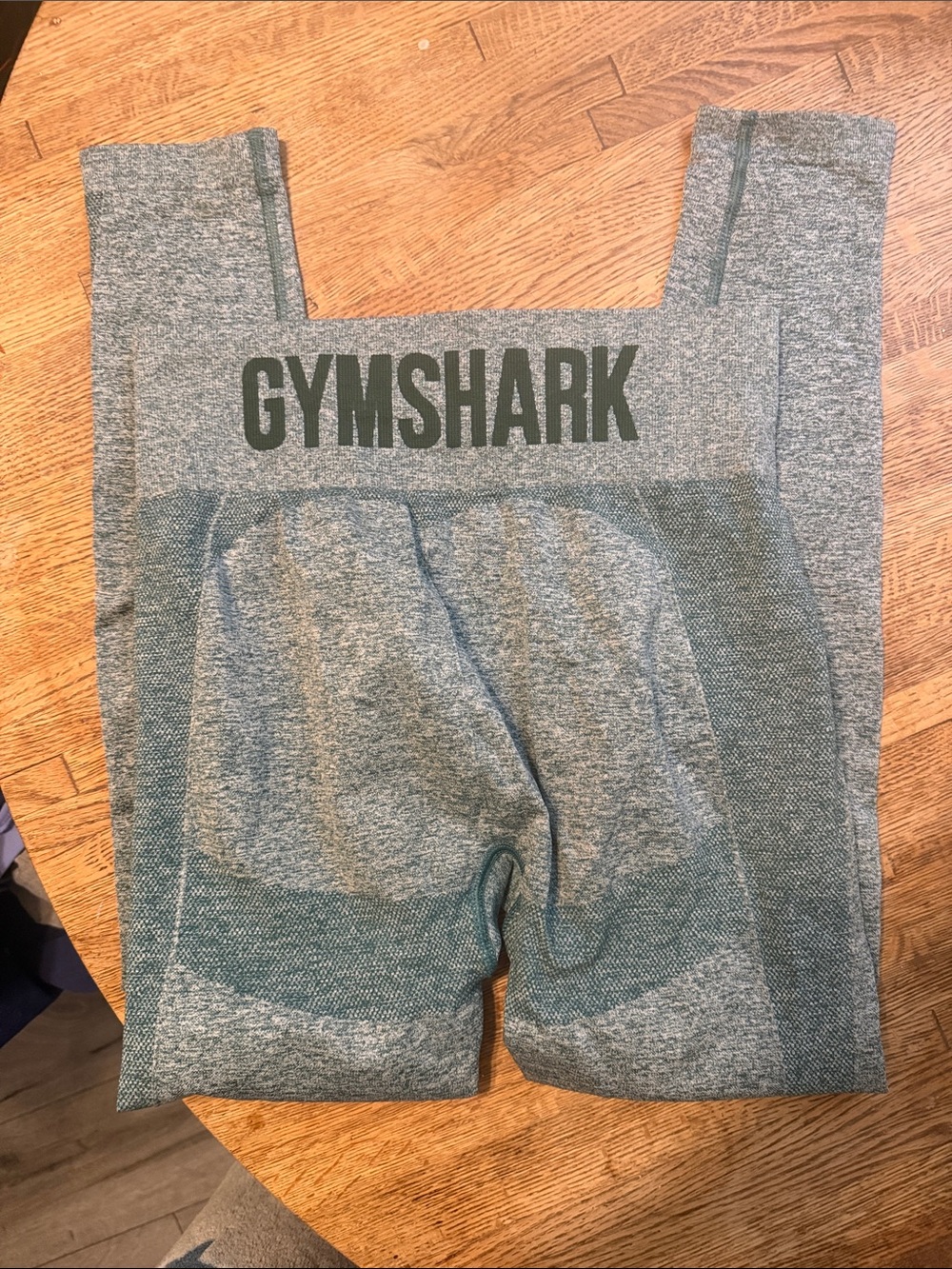 Gymshark Seamless High-Waist Leggings — Heathered Teal/Gray